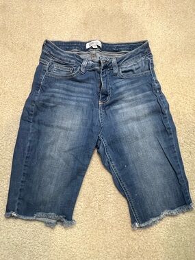Cello Blue Denim Shorts with Contrast Stitching
